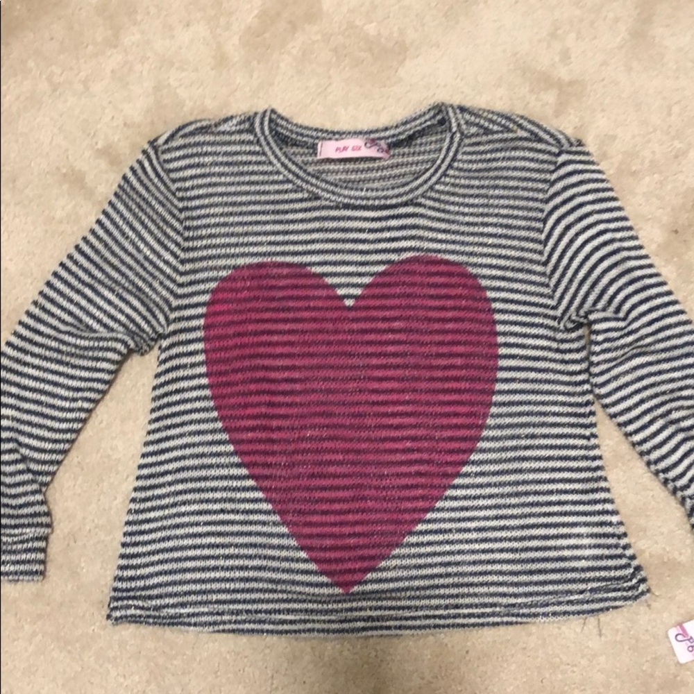 NWT Play Six Girls Striped Sweater Size 5